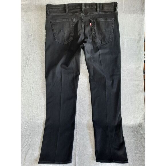 Levi's Premium 511 Men W40/32L Slim Fit Pleated‎ BIG E Stretch Black Denim Jeans - Picture 7 of 9